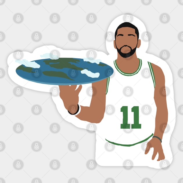 Kyrie Irving Flat Earth Celtics Sticker by rattraptees